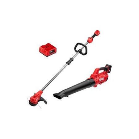 Chervon North America 20 V Battery Powered String Trimmer and Leaf Blower Kit, 400 CFM, Battery Included CB7542B-10